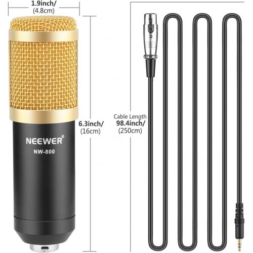 니워 [아마존베스트]Neewer NW-800 Professional Studio Broadcasting Recording Condenser Microphone & NW-35 Adjustable Recording Microphone Suspension Scissor Arm Stand
