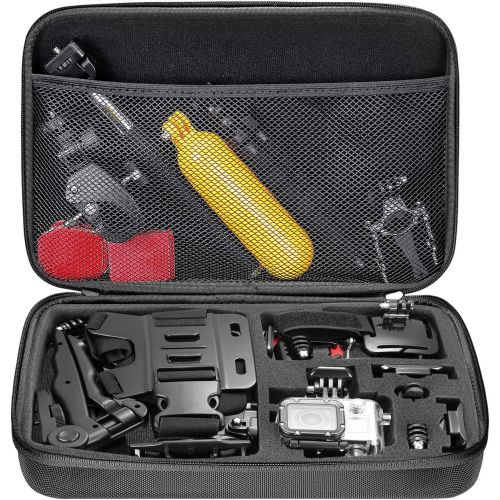 니워 [아마존베스트]Neewer Shockproof Carrying Case Compatible with GoPro Hero 9 8 Max 7 6 5 4 Black GoPro 2018 Insta360 DJI AKASO APEMAN Campark SJCAM Action Camera etc and Accessories (Black, Large)