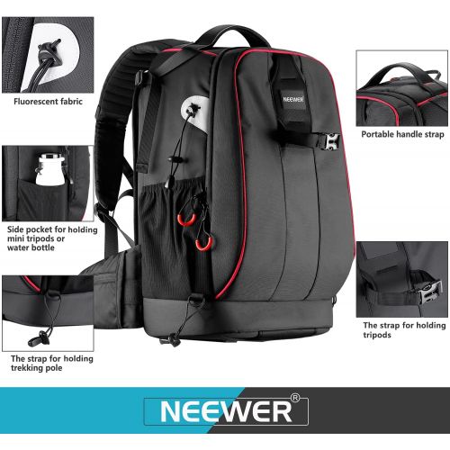 니워 [아마존베스트]Neewer Pro Camera Case Waterproof Shockproof Adjustable Padded Camera Backpack Bag with Anti-theft Combination Lock for DSLR,DJI Phantom 1 2 3 Professional Drone Tripods Flash Lens