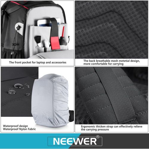 니워 [아마존베스트]Neewer Pro Camera Case Waterproof Shockproof Adjustable Padded Camera Backpack Bag with Anti-theft Combination Lock for DSLR,DJI Phantom 1 2 3 Professional Drone Tripods Flash Lens