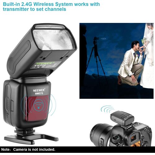 니워 [아마존베스트]Neewer Flash Speedlite with 2.4G Wireless System and 15 Channel Transmitter for Canon Nikon Sony Panasonic Olympus Fujifilm Pentax and Other DSLR Cameras with Standard Hot Shoe (NW