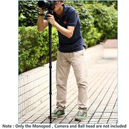 니워 [아마존베스트]Neewer Carbon Fiber Monopod 5 Section 19-64 Inch Adjustable Portable Stand with Carry Bag for Canon Nikon Pentax Sony Olympus DSLR up to 10 kg (Black + Blue)