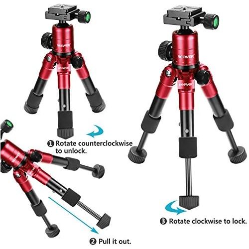 니워 [아마존베스트]Neewer portable remote control tripod with mobile phone holder and 3-way swivel head.