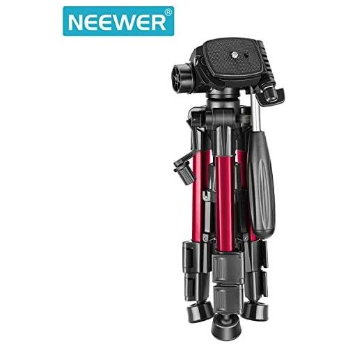 니워 [아마존베스트]Neewer Mini Travel Table Camera Tripod 62 cm Lightweight with 3-Way Swivel Head for DSLR Camera, Smartphones, DV Video up to 3 kg (T210 Red)