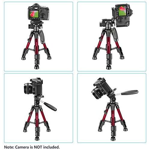 니워 [아마존베스트]Neewer Mini Travel Table Camera Tripod 62 cm Lightweight with 3-Way Swivel Head for DSLR Camera, Smartphones, DV Video up to 3 kg (T210 Red)