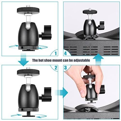 니워 [아마존베스트]Neewer 2pcs 1/4 Screw Tripod Mini Ball Head Hot Shoe Adapter Camera Cradle for HTC Vive VR Base Station LED Ring Light Camera Camcorder