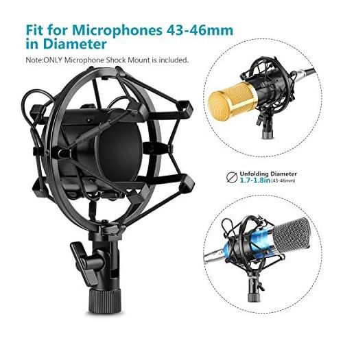 니워 [아마존베스트]Neewer Black Universal Microphone Shock Mount Holder Clip Anti Vibration Suspension High Isolation, Bearable Load 3kg/ 106oz