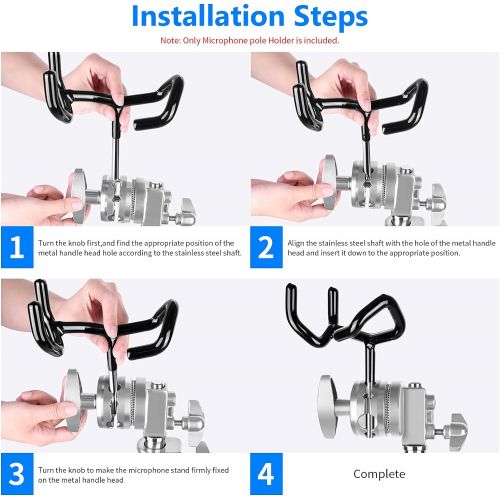 니워 [아마존베스트]Neewer Black Metal Microphone Boompole Support Holder