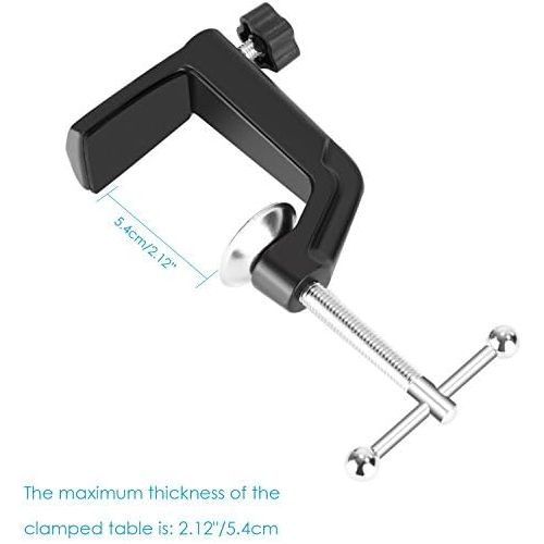 니워 [아마존베스트]Neewer Metal table mounting clamp for microphone suspension boom scissors arm stand holder with an adjustable position screw, fits up to 2.2 inches / 5.6 cm desktop thickness (blac