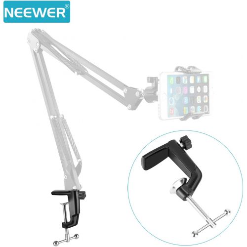 니워 [아마존베스트]Neewer Metal table mounting clamp for microphone suspension boom scissors arm stand holder with an adjustable position screw, fits up to 2.2 inches / 5.6 cm desktop thickness (blac