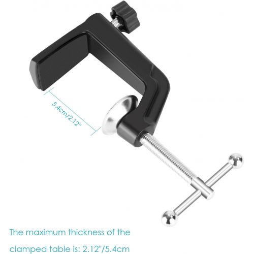 니워 [아마존베스트]Neewer Metal table mounting clamp for microphone suspension boom scissors arm stand holder with an adjustable position screw, fits up to 2.2 inches / 5.6 cm desktop thickness (blac