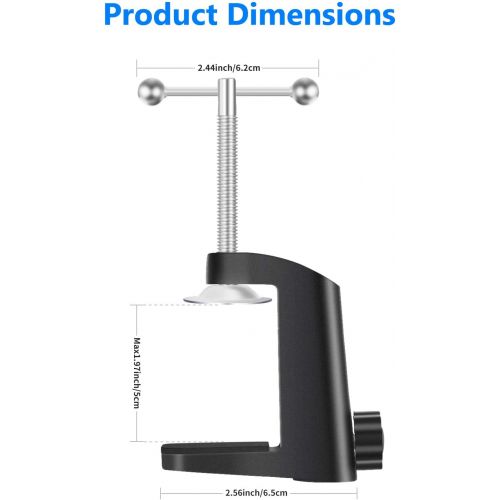 니워 [아마존베스트]Neewer Robust metal table mounting clamp for microphone hanging boom scissor arm stand holder with adjustable positioning screw, fits up to 1.97 inches / 5 cm table thickness, bla