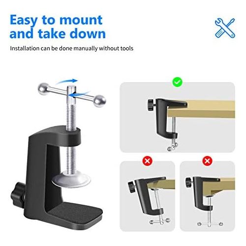 니워 [아마존베스트]Neewer Robust Metal Table Mounting Clamp for MIC Suspension Boom Scissor Arm Stand Holder with Adjustable Positioning Screw, Fits up to 1.97/5cm ThickBlack (4Pack)