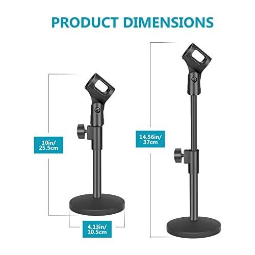 니워 [아마존베스트]Neewer 8/20cm Black Iron Base Desk Microphone Stand with Microphone Clip