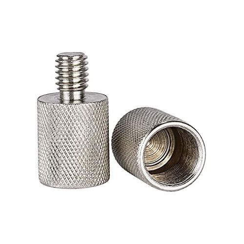 니워 [아마존베스트]Neewer Nickel Brass Durable Solid 2Piece 3/8to 5/8inch Screw Thread Adapter for Clips and Stand (Silver)
