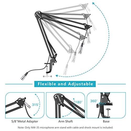 니워 [아마존베스트]Neewer transfer Studio Microphone Boom Scissor Arm Stand with Hanging Erschuetterungsabsorber and XLR Cable-Male to Female