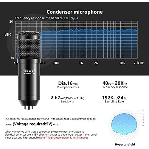 니워 [아마존베스트]Neewer USB Microphone Set Cardioid Podcast Condenser Microphone