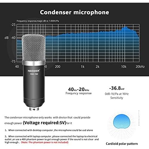 니워 [아마존베스트]Neewer BM-700 Professional Studio Broadcasting and Recording Condenser Microphone Kit - Black
