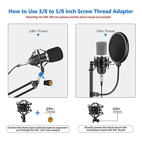 니워 [아마존베스트]Neewer BM-700 Professional Studio Broadcasting and Recording Condenser Microphone Kit - Black