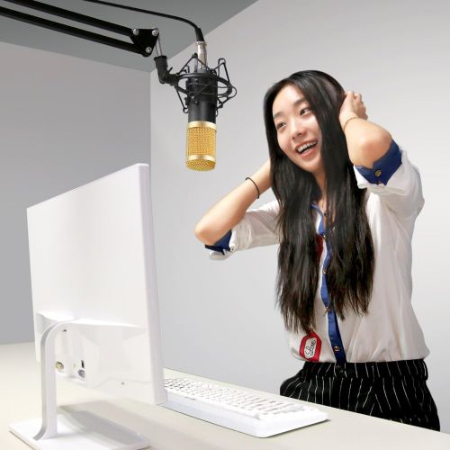 니워 [아마존베스트]Neewer NW 800Condenser Microphone Kit Golder, Black 48V Phantom Power, NW 35Boom Scissor Arm Stand with Shock Mount, Pop Filter, XLR Male to XLR Female Cable Home studio video r