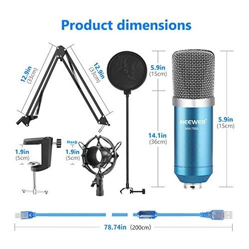 니워 [아마존베스트]Neewer Professional Adjustable Foldable Microphone Stand Microphone Set