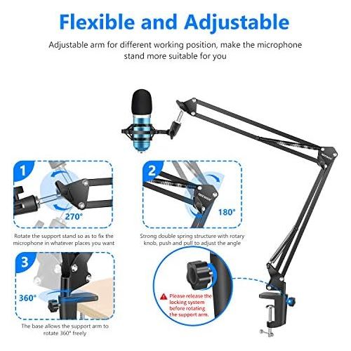 니워 [아마존베스트]Neewer Professional Adjustable Foldable Microphone Stand Microphone Set