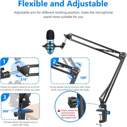 니워 [아마존베스트]Neewer Professional Adjustable Foldable Microphone Stand Microphone Set