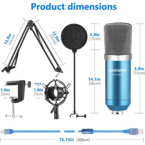 니워 [아마존베스트]Neewer Professional Adjustable Foldable Microphone Stand Microphone Set