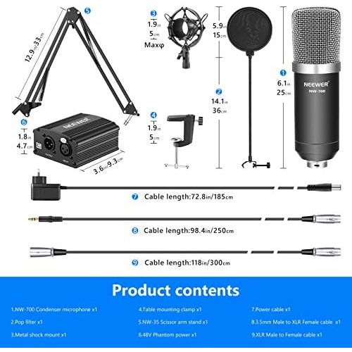 니워 [아마존베스트]Neewer NW-700 Professional Studio Broadcasting & Recording Condenser Microphone Kit