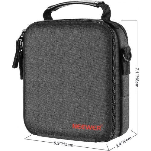 니워 Neewer Camera Lens Filter Pouch Case with Shoulder Strap, Made of Solid Canvas for 6 Piece 100x100mm or 100x150mm Square or Rectangular Filters