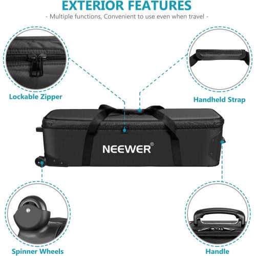 니워 Neewer Professional Camera Trolley Case[44.8x14.1x12.6][Two Ways to Carry][Spinner Wheels][Multipurpose][Great Capacity]