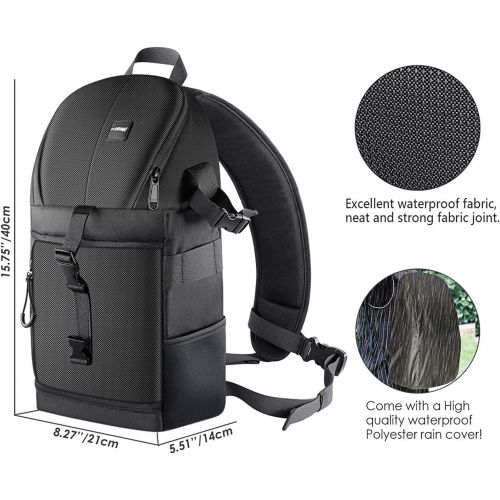 니워 Neewer Professional Camera Case Sling Backpack for Nikon Canon Sony and Other DSLR Cameras and Lens, Tripod, Other Accessories, Durable Waterproof and Tear Proof Bag with Padded Di