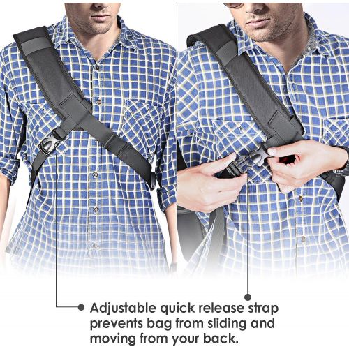 니워 Neewer Professional Camera Case Sling Backpack for Nikon Canon Sony and Other DSLR Cameras and Lens, Tripod, Other Accessories, Durable Waterproof and Tear Proof Bag with Padded Di