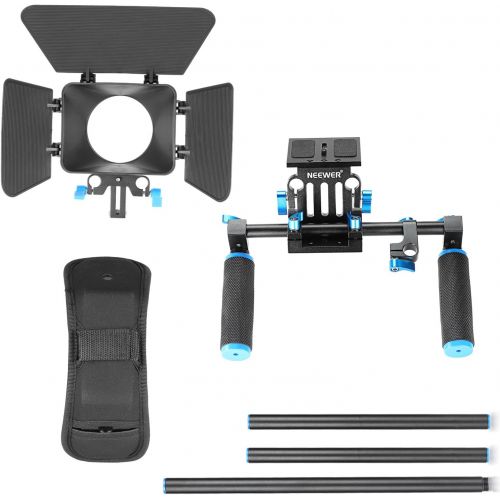 니워 Neewer DSLR Movie Video Making Rig Set System Kit for Camcorder or DSLR Camera Such as Canon Nikon Sony Pentax Fujifilm Panasonic,Include:(1) Shoulder Mount+(1) 15mm Rail Rod Syste