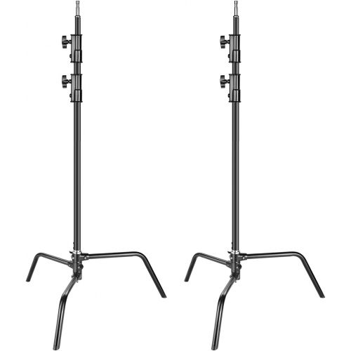 니워 Neewer 2-pack Heavy Duty Aluminum Alloy C-Stand - Adjustable 5-10 feet1.6-3.2 meters Light Stand for Photography Reflectors, Softboxes, Monolights, Umbrellas (Black)