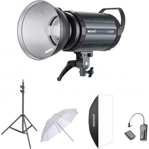 니워 Neewer 400W Studio Strobe Flash Photography Lighting Kit:(1)S-400N Monolight,(1)Reflector Diffuser,(1)Softbox,(1)33 Inches Umbrella,(1)RT-16 Wireless Trigger,(1)Light Stand for Sho