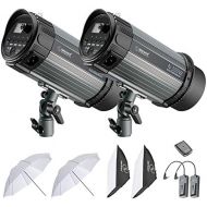 Neewer 600W Studio Strobe Flash Photography Lighting Kit:(2)300W Monolight,(2) Softbox,(1) RT-16 Wireless Trigger,(2)33 inches Translucent Umbrella for Video Portrait Location Shoo
