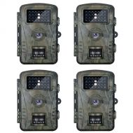 Neewer 4 - Pack Hunting Trail Camera with 940nm Infrared Night Vision up to 15 meters, 2.4 inches LCD Screen, 60 Degree Wide Angle, IP66 Waterproof Dustproof Design for Wildlife Sc