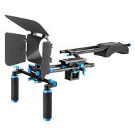 Neewer Camera Film Movie Video Making Rig System Kit for Canon Nikon Sony and Other DSLR Cameras,DV Camcorders,Includes:Shoulder Mount,15mm Rod,Matte Box,Z-Shape Raised Rail(Blue+B