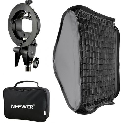 니워 Neewer 32x32 inches Bowens Mount Softbox with Grid and S-Type Flash Bracket for Nikon SB-600, SB-800, SB-900, SB-910, Canon 380EX, 430EX II, 550EX, 580EX II, 600EX-RT, Neewer TT560