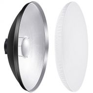 Neewer 16 inches41 Centimeters Aluminum Standard Reflector Beauty Dish with White Diffuser Sock for Bowens Mount Studio Strobe Flash Light Like Neewer Vision 4 VC-400HS VC-300HH V