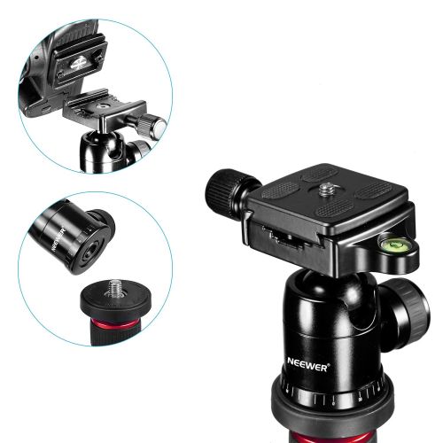 니워 Neewer Alluminum Alloy 62158cm Camera Tripod with 360 Degree Ball Head, 14 Quick Shoe Plate, Bag for DSLR Camera, Video Camcorder, Load up to 17.6lbs8kg