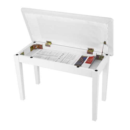 니워 Neewer Wooden Duet Piano Bench Seat with Music Storage - Padded Soft Leather Pillow Cushion for Deluxe Comfort with Extra Storage Compartment for Music Books and Other Accessories