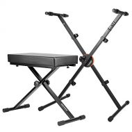 Neewer X-style Keyboard Bench and Stand Kit - Detachable Adjustable Padded Keyboard Bench and Foldable Keyboard Stand with Height Control Lock and Non-slip Rubber Caps, Solid Metal