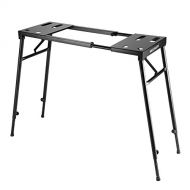 Neewer Collapsible Piano Keyboard Stand for 61-key  76-key  88-key Keyboard with Adjustable Height from 25.6to 43.365cm to 110cm and Length from 29to 51.273cm to 130cm, Black