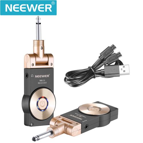 니워 Neewer 2.4GHZ Wireless Rechargeable Guitar Transmitter Receiver, Wireless Guitar System with Battery Indicator Function (NW-20)