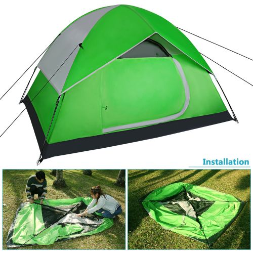 니워 Neewer Backpacking Tents Outdoor Sports Tent - Compact Lightweight 2 to 3 person Pop-up Shelter for Camping Hiking Beach Park Mountain Area with Zippered Carrying Bag, 83x59x47 inc