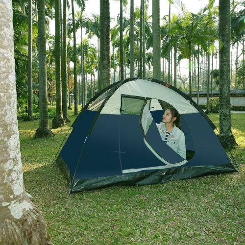 니워 Neewer Backpacking Tents Outdoor Sports Tent - Compact Lightweight 2 to 3 person Pop-up Shelter for Camping Hiking Beach Park Mountain Area with Zippered Carrying Bag, 83x59x47 inc