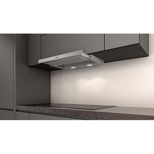  [아마존베스트]Neff D46ED22X1 Built-In Cooker Hood / Flat Screen Hood N50 / 60 cm / Exhaust or Recirculation / Energy Efficiency Class A / Metallic Silver