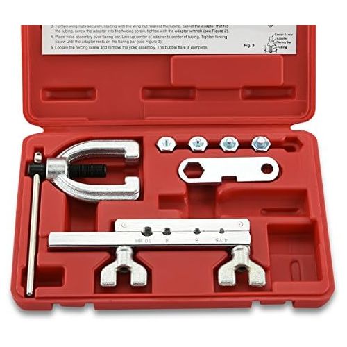  Neiko 20657A ISO/Bubble Flaring Tool Kit, 9 Piece | Includes Blow-Molded Case